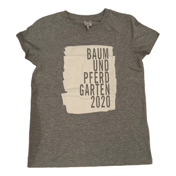 Grå Baum und Pferdgarten t-shirt