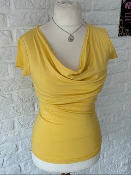 yellow cowl neck top