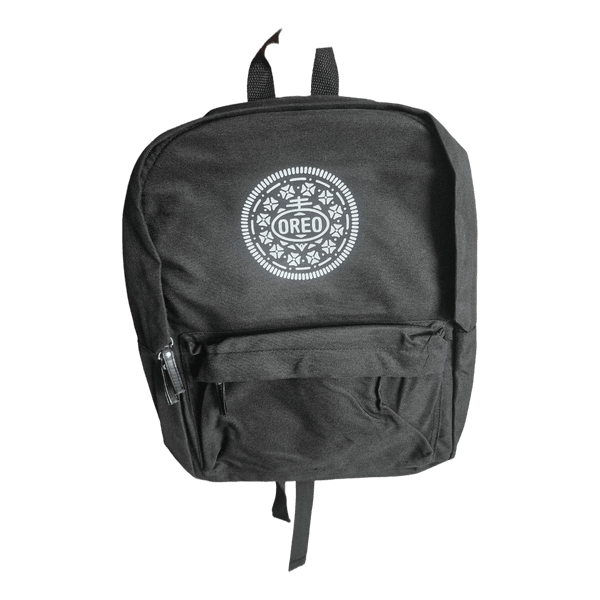 Black Oreo branded backpack