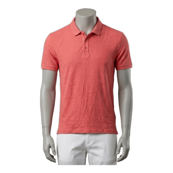 House Coral Pink Textured Polo Shirt (Size M)