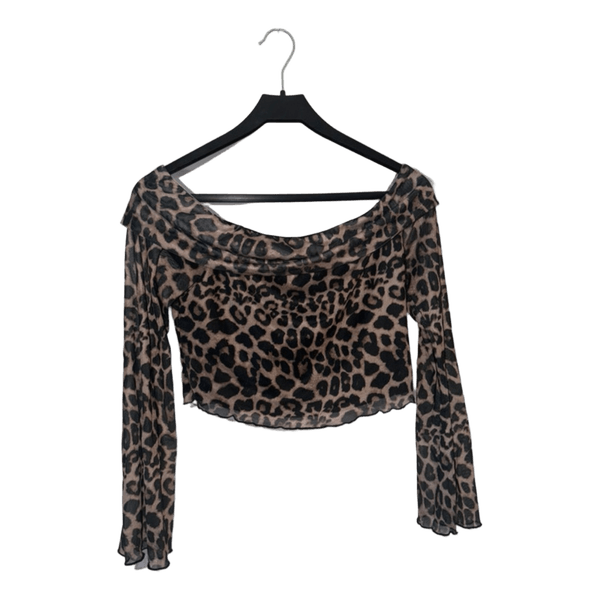 Leopard print mesh top