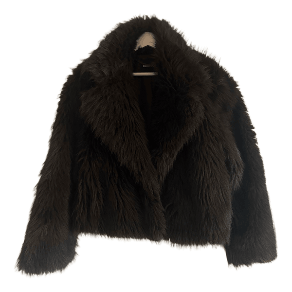 Sort faux fur jakke