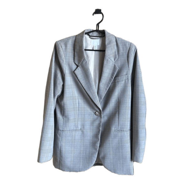 Grey checkered blazer