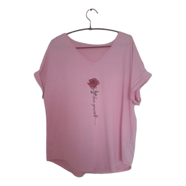 Pink rose t-shirt