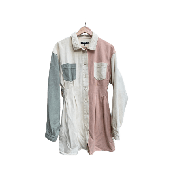 Colorblock belted jacket