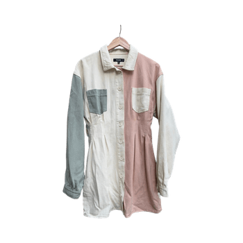 Colorblock belted jacket