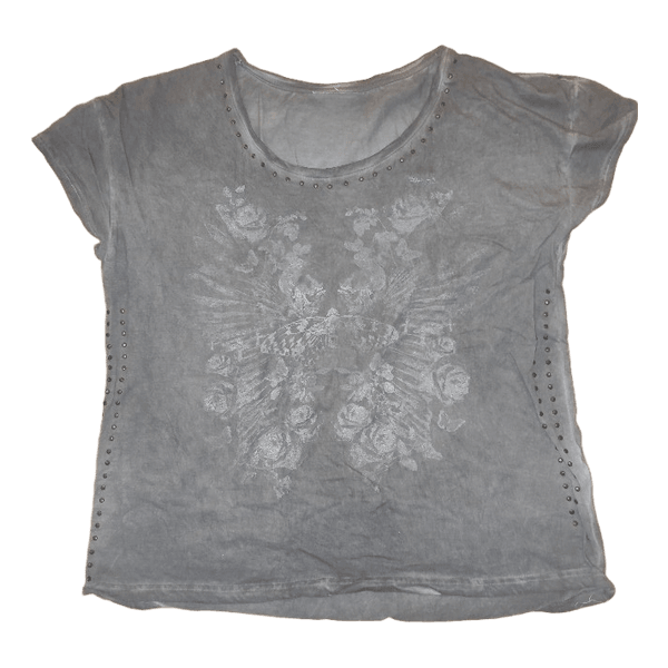 Grey print t-shirt Y2k