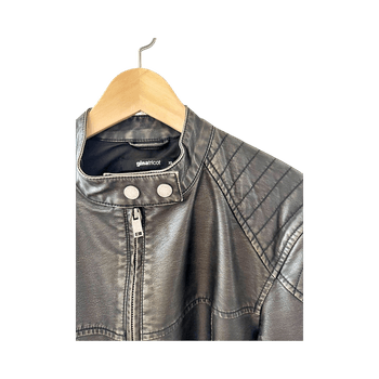Washed biker jacket