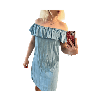 VeroModan sininen off shoulder -mekko
