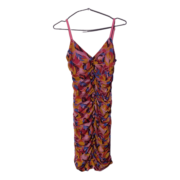 Multicolor ruched mini dress