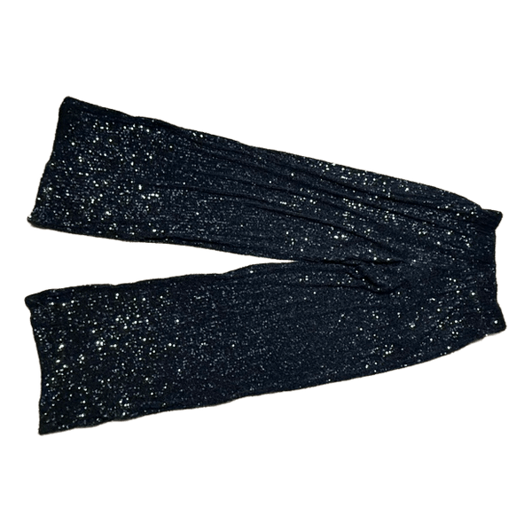 Black sequin wide trousers
