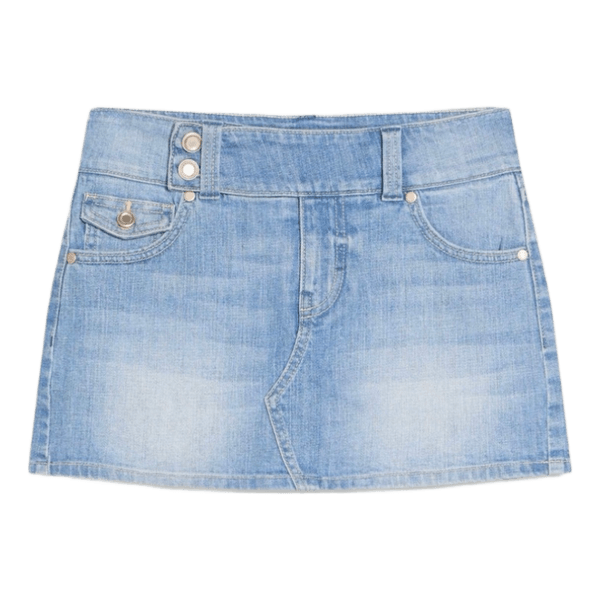Lyseblå denimnederdel
