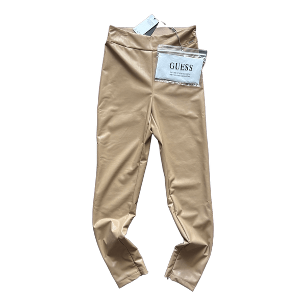 Beige Guess faux leather trousers