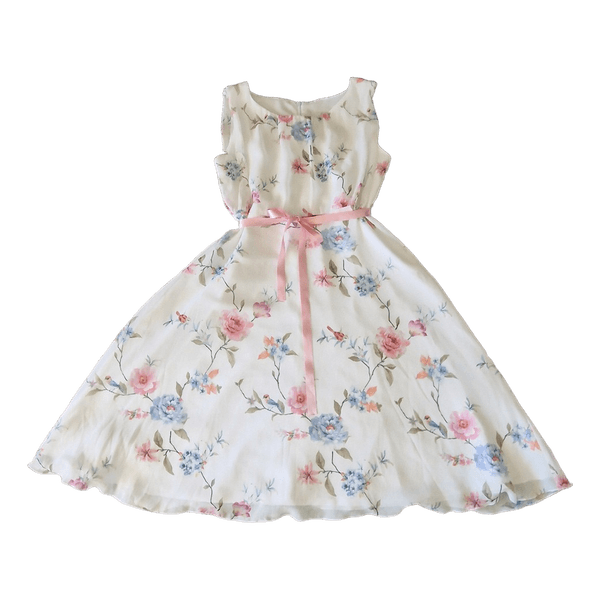 Floral print sleeveless girl dress