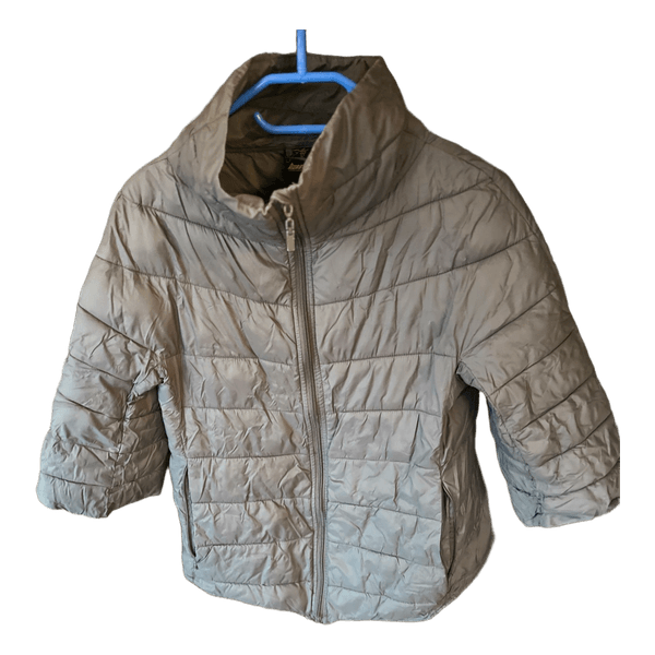 Grey quilted puffer jacket