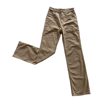 Beige straight leg trousers