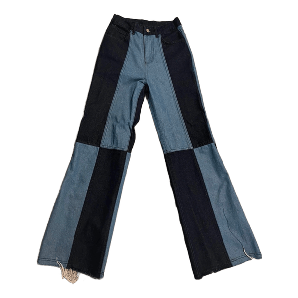 SHEIN two-tone patchwork jeans