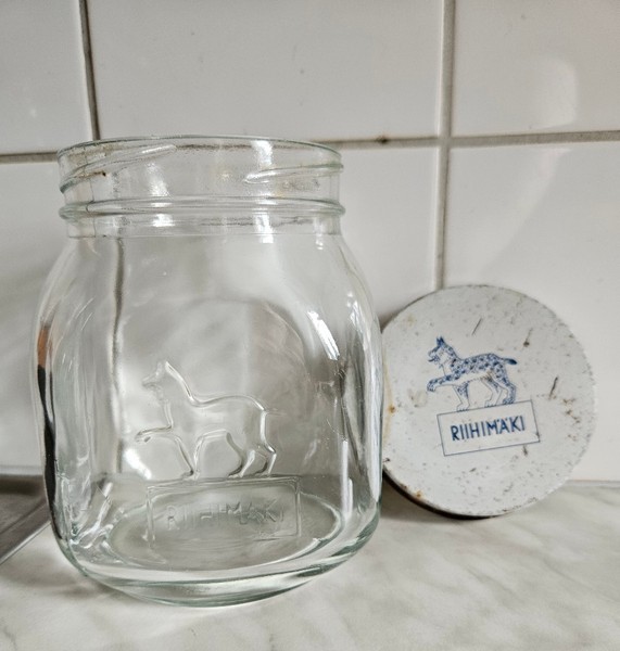 1l Ilves Riihimäen Lasi keittiötölkki keräily sisustus