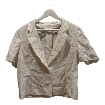 White short sleeve blazer