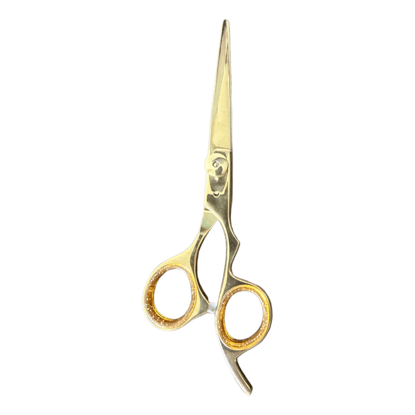 Gold hair styling scissors