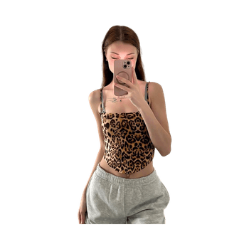 Leopardikuvioinen crop top