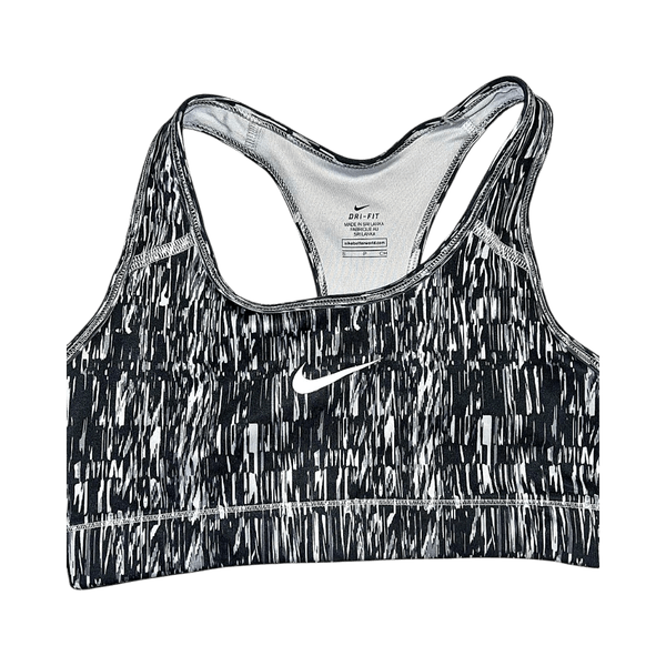 Black and white sports bra