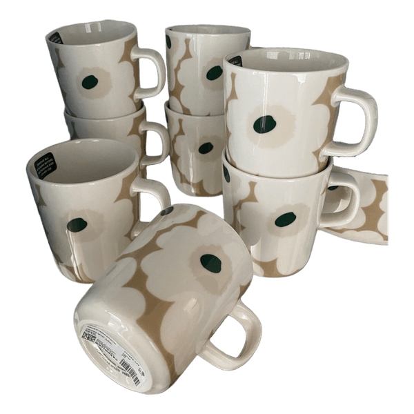 Marimekko Oiva Unikko -mukisetti 8 kpl (2,5 dl) – Uudet, tarralliset