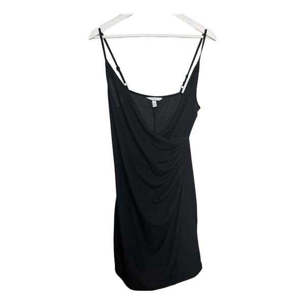Black draped mini dress