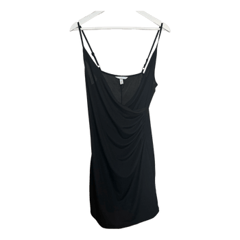 Black draped mini dress