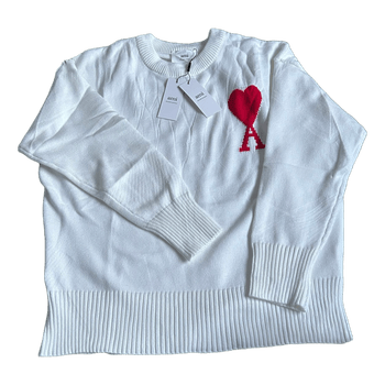 Ami white heart sweater
