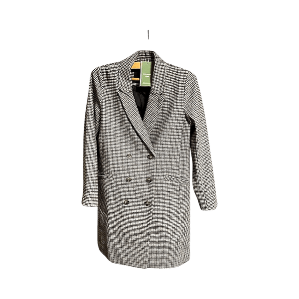 Beige Checkered Double-Breasted Coat