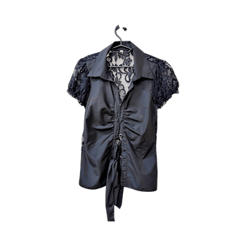 Black lace sleeve blouse