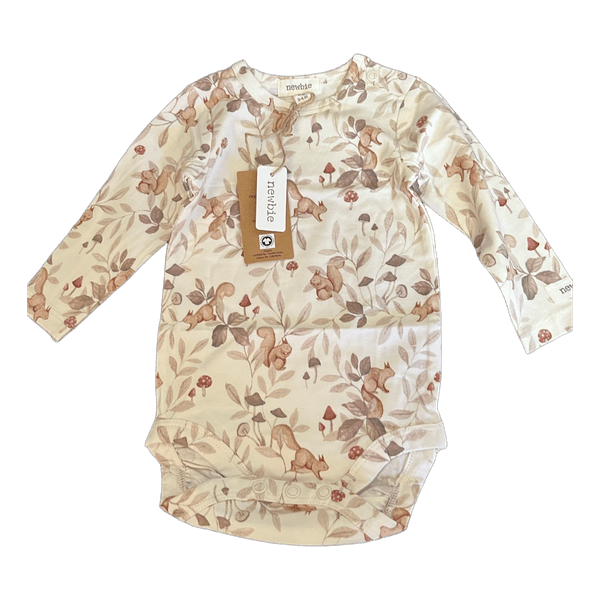 Newbie squirrel print bodysuit