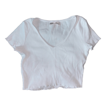 White ribbed top