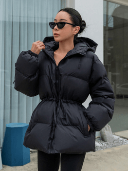 Cinched waist padded coat