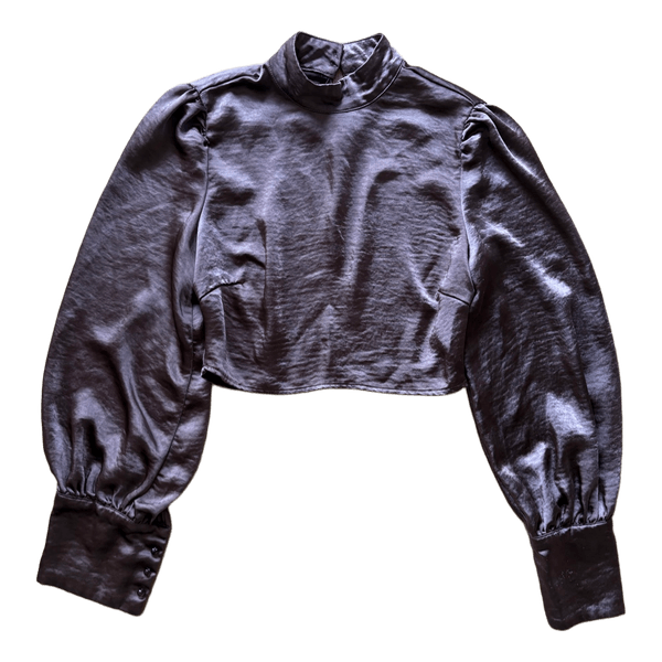 Sinsay cropped satin blouse