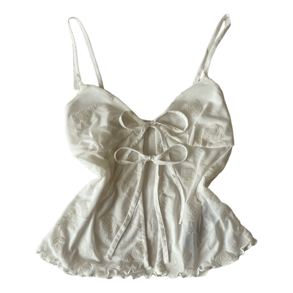 White rose mesh camisole