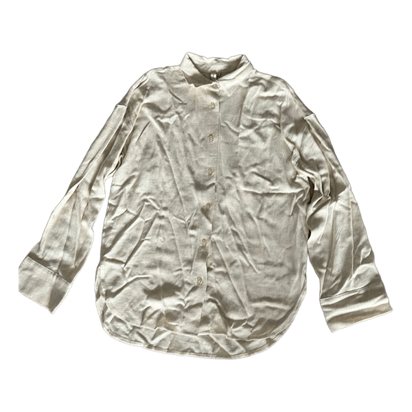 Cream button up linen shirt