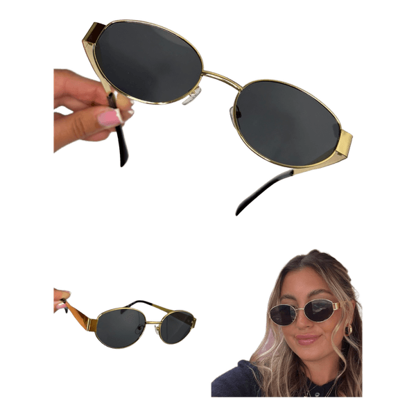 Gold oval sunglasses