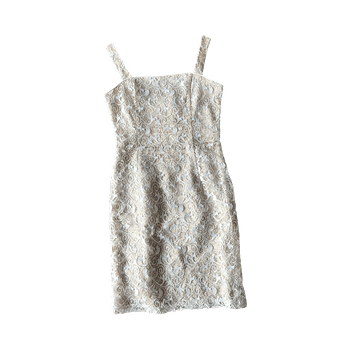 Beige lace cocktail dress