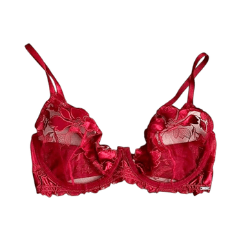 Red lace bra