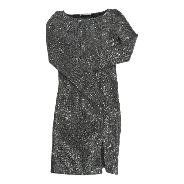 Silver sequin mini dress