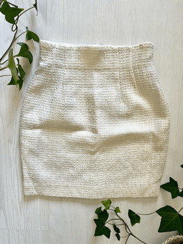 Vintage valkoinen tweed juhla hame