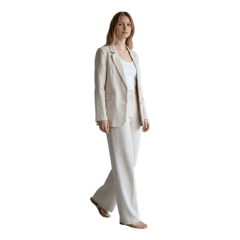 Beige linen trouser suit