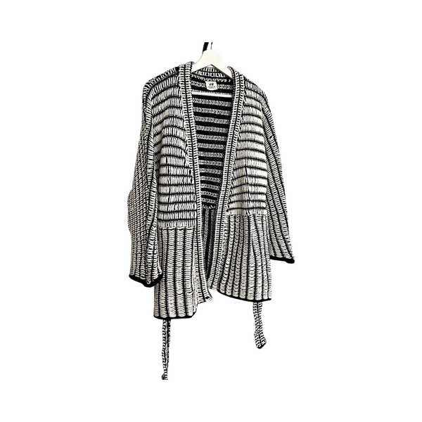 H&M Studio Navy blue and white knit cardigan