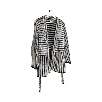 H&M Studio Navy blue and white knit cardigan