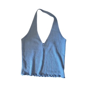 Sininen halterneck toppi