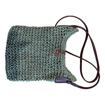 Green woven crossbody bag