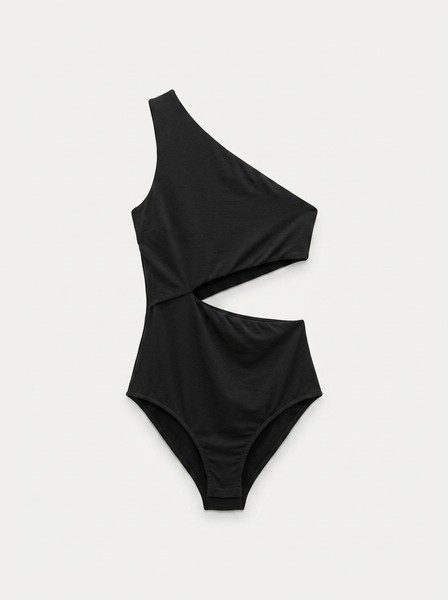 Asymmetric cut-out bodysuit