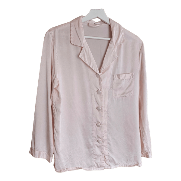 Lilysilk pink silk pajama shirt